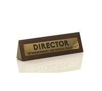 Boxer Gifts Letrero de advertencia de madera con texto en inglés "Director of Unnecessary Projects" | Divertido regalo de humor para colegas o jefes | 4,5 cm x 17,5 cm