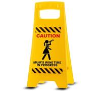 Boxer Gifts Señal de advertencia para mamá con texto en inglés "Mom's Wine Time in Progress", divertido regalo de cumpleaños para mamá, regalo del día de la madre de hijo o hija