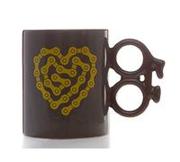 Boxer Gifts Taza con diseño de cadena de corazón para bicicleta, mango único en forma de ciclo, divertido regalo de Navidad, cumpleaños, día del padre, Papá Noel para ciclistas, cerámica