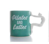 Boxer Gifts Taza con diseño de Pilates & Lattes | Divertido regalo de Navidad para el día de la madre para ella, de cerámica
