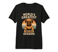 Boxer Grandpa, el Mejor Amante de los Perros Retro del Mundo Camiseta Premium