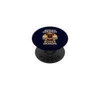 Boxer Grandpa, el Mejor Amante de los Perros Retro del Mundo PopSockets PopGrip Adhesivo