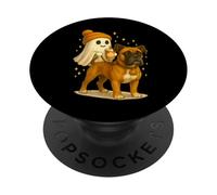 Boxer Halloween Ghost Walking Boxer Dog PopSockets PopGrip Adhesivo