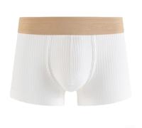 Bóxer Hombre 95% Algodón Elástico Cintura Cómoda | Algodón para peinado para suave, grande ergonómica, cintura elástica sin opresión, ideal uso diario(White S)