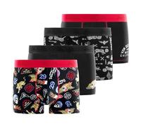 Boxer Hombre Algodón, Calzoncillos Hombre Transpirable & Stretch (Juego de 4), negro, rojo y blanco, L