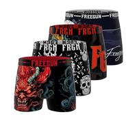 Boxer Hombre, Calzoncillos Hombre Paisaje, Suave y Transpirable (Juego de 4), Negro, Rojo y Blanco, M