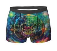 Bóxer Hombre Mandala De Geometría Sagrada, Flores De La Vida, Galaxia, Abstracto Sin Etiquetas Calzoncillos Tipo Bóxer para Hombre Resistente Ropa Interior Masculina S
