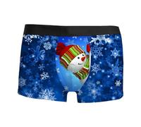 Boxer Hombre Navidad - Ropa Interior Corta para Hombre con Estampado Digital 3D De Navidad Transpirable Cómoda Y A La Moda con Cintura (Blue XXL)