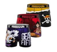 Freegun Boxer Hombre One Piece, Calzoncillos Hombre Luffy, Original y Auténtico (Juego de 3), Violeta/Negro/Blanco/Rojo/, S