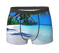 Boxer Hombre Playa Tropical De Arena Y Océano Calzoncillos Hombre | Boxers de básicos Cómodo Sin Etiquetas Trunk hombre para Ciclismo Fitness Uso diario