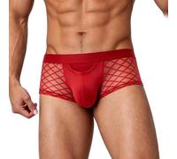 Boxer Hombre Sexy Talle Alto, Calecon Hombre Liso Malla Calada Bóxer de Baño Corte Ajustado Cerca del Cuerpo Shorty Ropa Interior Tejido Transpirable para Diario Hogar Noche Confort Verano Interior