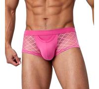 Boxer Hombre Sexy Talle Alto, Calecon Hombre Liso Malla Calada Bóxer de Baño Corte Ajustado Cerca del Cuerpo Shorty Ropa Interior Tejido Transpirable para Diario Hogar Noche Confort Verano Interior