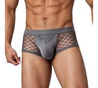 Boxer Hombre Sexy Talle Alto, Calecon Hombre Liso Malla Calada Bóxer de Baño Corte Ajustado Cerca del Cuerpo Shorty Ropa Interior Tejido Transpirable para Diario Hogar Noche Confort Verano Interior