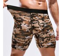 Bóxer Largo Camuflaje para Ocio y Vacaciones(Yellow M) | Tejido poliéster para suave, para cintura para baja , cuatro esquinas, ideal uso diario