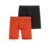Bóxer largo PUMA Sport de microfibra para hombre (paquete de 2), Ropa, Naranja/Negro, 2 2