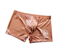 Bóxer Masculino de Seda de Hielo Talla XL-4XL Bóxer Masculino(Brown 2XL) | Tejido de seda de hielo, acabado , en U, tallas XL-4XL, ideal para hogar