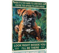 Boxer Mira A Tu Lado Letreros Metal Estaño Pintura Hierro Letrero Metálico Impresión Arte Cartel De Hojalata para Bar Galería Baño 20X30 Cm