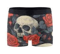 Bóxer para Hombre Calavera Rosas Luna Bóxers Hombre Viajes | EláSticos Calzoncillos Bóxer Suaves Calzoncillos bóxer para Hombre Ropa de diario Libertad de movimiento