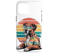 Boxer Perro Gafas De Sol Hawái Playa Verano Carcasa para iPhone 16 Pro MAX