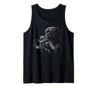 Boxer Perro Tocando Trompeta Jazz Música Amante de Camiseta sin Mangas