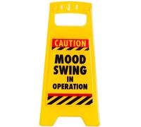 Boxer Señal de Advertencia de plástico Amarillo para Escritorio: «Mood Swing»
