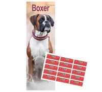 Boxer Slim Calendario 2026 | Calendario Slimline de raza de perro | 12 meses | con pegatinas de organización