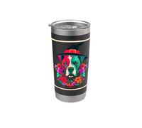 Boxer - Sombrero de bruja divertido para amantes de los perros de Halloween Vaso térmico de acero inoxidable de doble pared