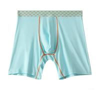 Boxers casuales para hombre con diseños de impresión únicos, con un cómodo corte de pierna larga y detalle de malla (XL azul)