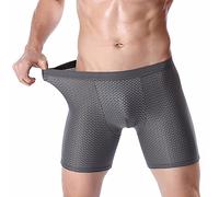 Bóxers deportivos elásticos elásticos para hombre, de malla semitransparente, ropa interior, sexy, erótica, transpirable, calzoncillos calados, atractivos, sexy push up short, holgados, gris, XXL