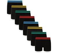 FM London bóxers para niños con cintura elástica paquete de 8 - Calzoncillos bóxer cómodos para niños en una gama de colores, Negro, 7-8 años