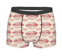Bóxers para Hombre Beso De Labios Luz Briefs Calzoncillo para Hombre Sin Etiquetas Ropa Interior Deportiva S