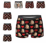 Boxers personalizados para el día de San Valentín para hombre con cara Boxers personalizados para mí, divertidos calzoncillos novedosos, regalos para el día de San Valentín, boda, regalos para él
