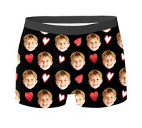 Boxers personalizados regalos para niños, ropa interior divertida personalizada para niños de 3 a 10 años, regalos de San Valentín para niños, ropa interior, #03-negro, 4-5 años