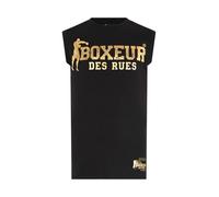 BOXEUR DES RUES Camiseta de tirantes negra con logo, Negro y dorado, L