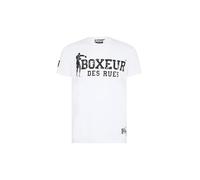 BOXEUR DES RUES Camiseta icónica negra y dorada, Blanco/Negro, X-Small