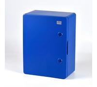 BOXEXPERT Caja de distribución exterior de plástico ABS IP65 carcasa azul (serie Fleet) 400 x 300 x 170 mm | armario exterior armario de pared impermeable carcasa industrial caja vacía caja de