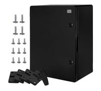 BOXEXPERT Caja Mural Caja IP65 Caja Industrial Caja vacía Plástico ABS vacía Placa de Montaje del Armario Dispositivo de Cierre Serie Fleet Varios tamaños Puerta Negra