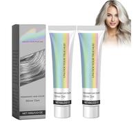 Boxiatil Crema Colorante Temporal Para El Cabello - Crema Colorante Gris Para El Cabello, Crema Colorante Natural Para El Cabello Gris Plateado, Color Semipermanente Plateado, 2 Piezas