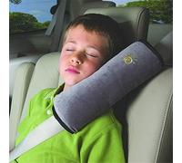Boxiki Travel Almohadilla cinturón Coche niños Juego 2 - Protector cinturón Seguridad Coche Infantil, cojin cinturón Suave Gris Lavable para Viajes Largos y Siestas, Almohadilla Hombro Ajustable
