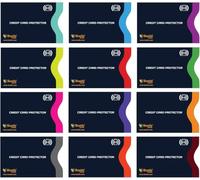 Boxiki Travel Protector Tarjetas Crédito RFID, 12 Fundas Bloqueo Antirrobo con Codificación de Colores para Tarjetas Bancarias y Documentos de Identidad, Material Resistente al Agua