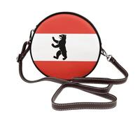 BOXILTD Bandolera con la bandera de Brandenburgo, bolso cruzado de cuero con correa ajustable, perfecto para el trabajo, viajes y compras, Bandera de Berlín, Talla única