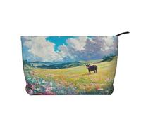 BOXILTD Bolsa de maquillaje con diseño de mariposa, bolsa de maquillaje de viaje suave, estuche compacto con cierre de cremallera, ideal para artículos esenciales, Las flores florecen en todas partes