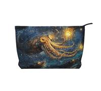 BOXILTD Bolsa de maquillaje Swan in the Water - Bolsa de maquillaje de viaje suave, estuche compacto con cierre de cremallera, ideal para artículos esenciales, Pulpo extraño, Talla única