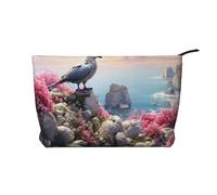 BOXILTD Bonita bolsa de maquillaje de panda gigante, bolsa de maquillaje suave de viaje, estuche compacto con cierre de cremallera, ideal para artículos esenciales, Birds On The Stone, Talla única