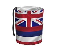 BOXILTD Bote de basura plegable multiusos con la bandera de Hawái para automóvil, SUV, camión, color negro