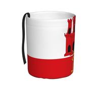 BOXILTD Bote de basura plegable multiusos para automóvil, diseño de bandera de Gibraltar, para automóviles, SUV, camión, color negro