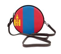 BOXILTD Peterborough - Bolso bandolera de cuero con correa ajustable, perfecto para el trabajo, viajes y compras, Bandera de Mongolia, Talla única