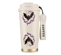 BOXILTD Taza de café de viaje personalizada con estampado de murciélago | Trae vibraciones espeluznantes de Halloween a todas partes, sorprende a amigos y familiares para la celebración de Halloween