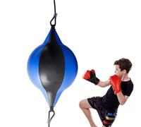 Boxing Ball, Leather Reflex Training Speed Bag with Suspension Strap, Portable Boxing Exercise Equipment for Hand Eye Coordination, Home Gym Fitness and Athletic Enhancement