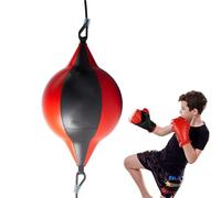 Boxing Ball, Leather Reflex Training Speed Bag with Suspension Strap, Portable Boxing Exercise Equipment for Hand Eye Coordination, Home Gym Fitness and Athletic Enhancement